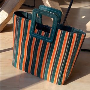 STAUD Shirley Striped terry cantaloupe/pistachio